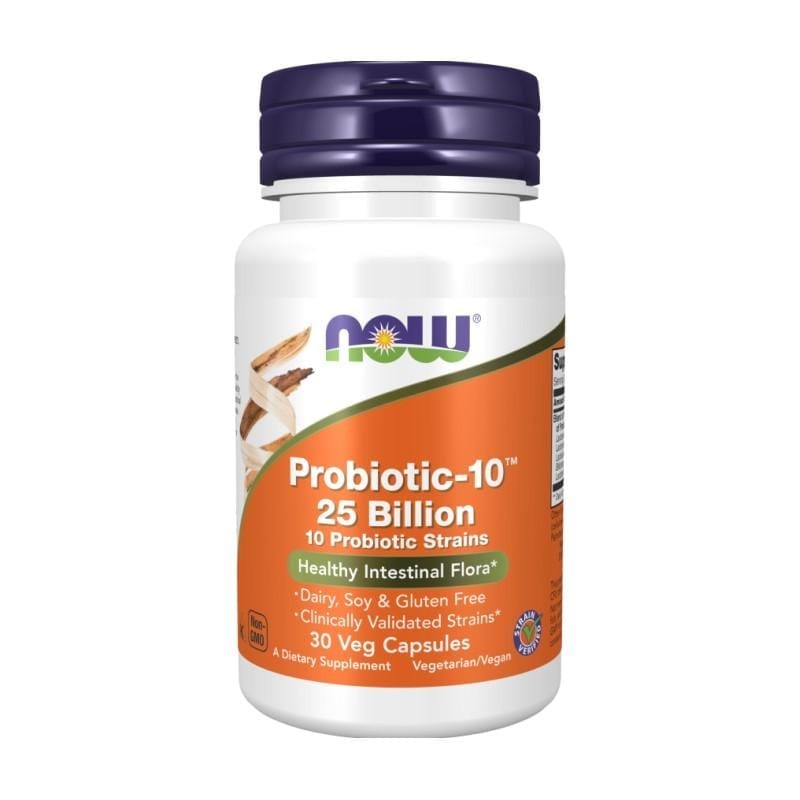 Probiotice-10 cu 25 de miliarde de bacterii benefice NOW, 160 mg (30 capsule)