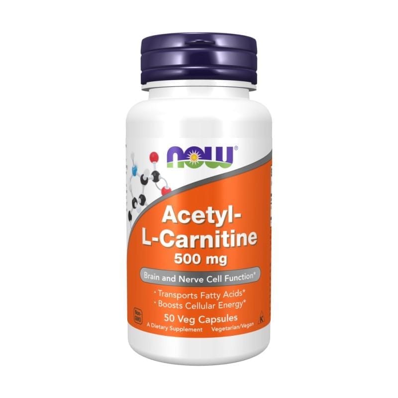 Acetil-L-carnitină NOW, 500 mg (50 capsule)