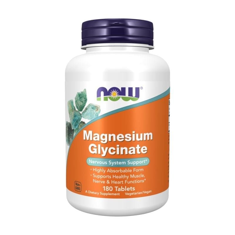 Glicinat de magneziu NOW (180 comprimate)