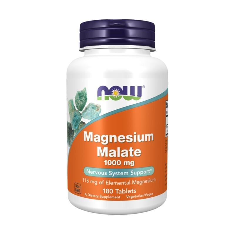 Malat de magneziu NOW, 1000 mg (180 comprimate)