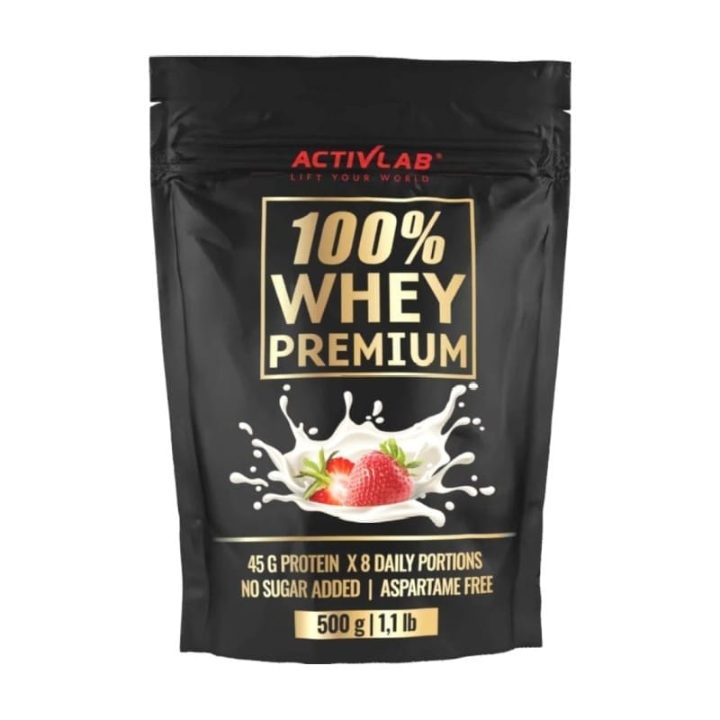 Proteine 100% Whey Premium cu aromă de căpșuni Activlab (500 g)