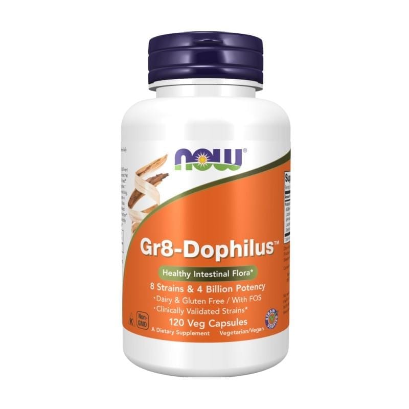 Gr8-Dophilus pentru floră intestinală echilibrată NOW (60 capsule)