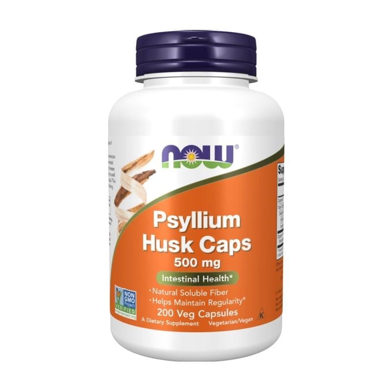 Pătlagină indiană - Psyllium NOW, 500 mg (200 capsule)