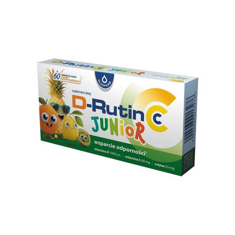 Vitamina C și rutină pentru copii Oleofarm (60 comprimate de supt)