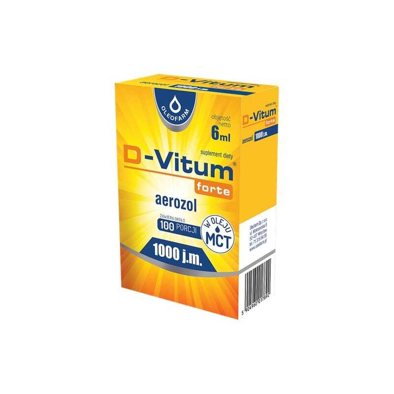 Vitamina D3 1000 UI în spray D-Vitum Forte Oleofarm (6 ml)