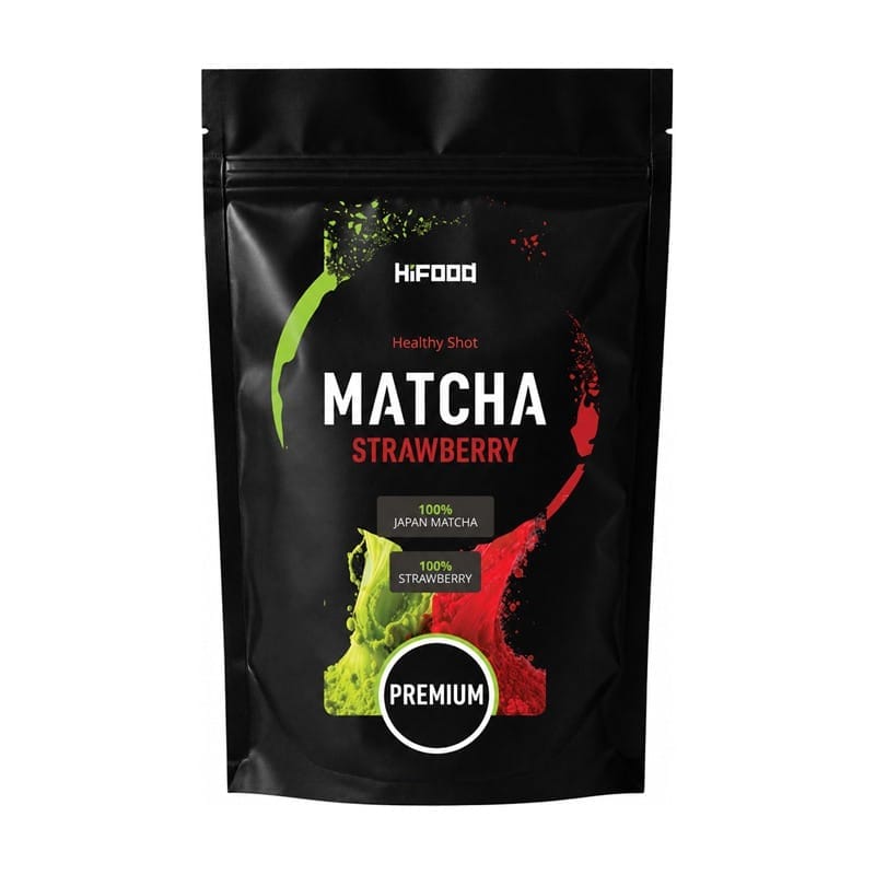 Matcha cu căpșuni liofilizate HiFOOD (50 g)