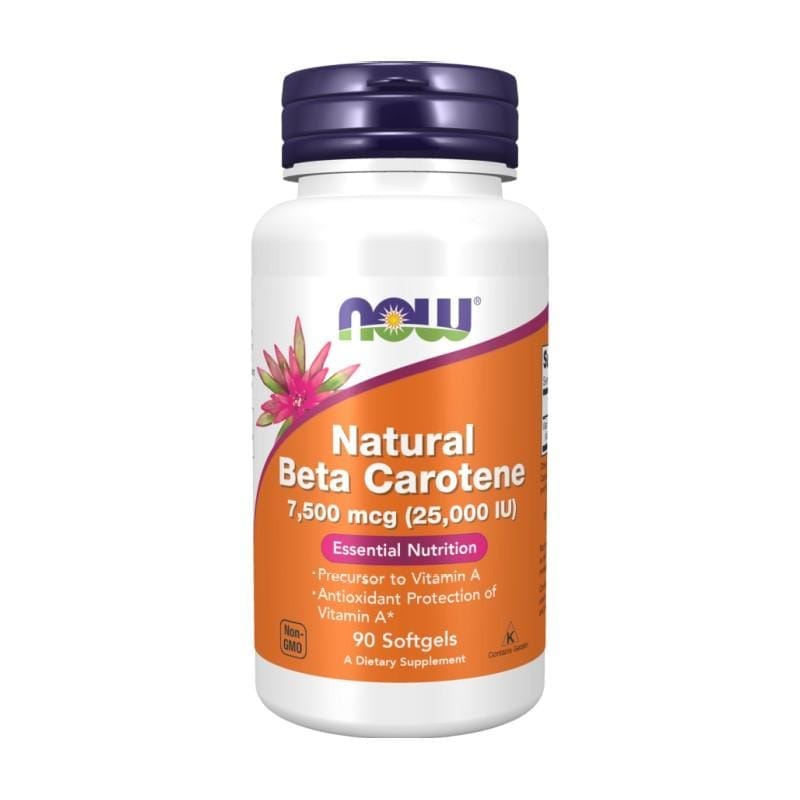 Beta-caroten natural NOW, 7.500 µg (90 capsule moi)
