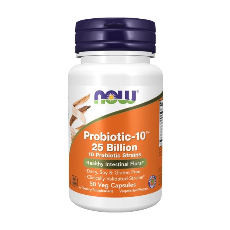 Probiotice-10 cu 25 de miliarde de bacterii benefice NOW (50 capsule)