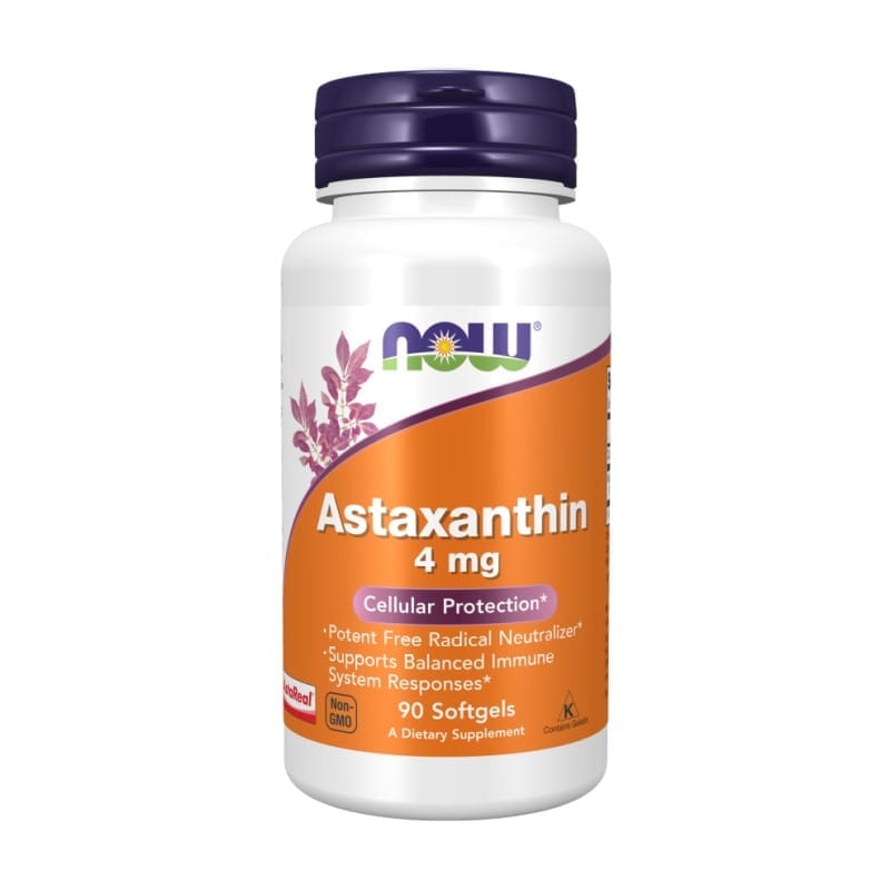 Astaxantină NOW, 4 mg (90 capsule moi)