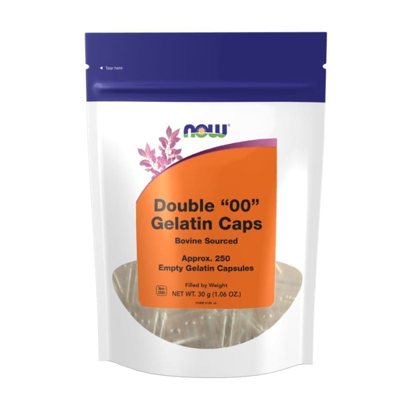 Capsule goale din gelatină 00 NOW (250 capsule)