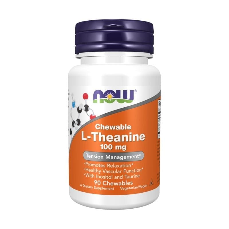 L-teanină NOW, 100 mg (90 comprimate masticabile)