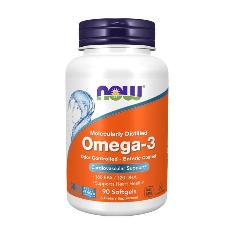 Omega 3 NOW – 180 EPA și 120 DHA, 1000 mg (90 capsule)