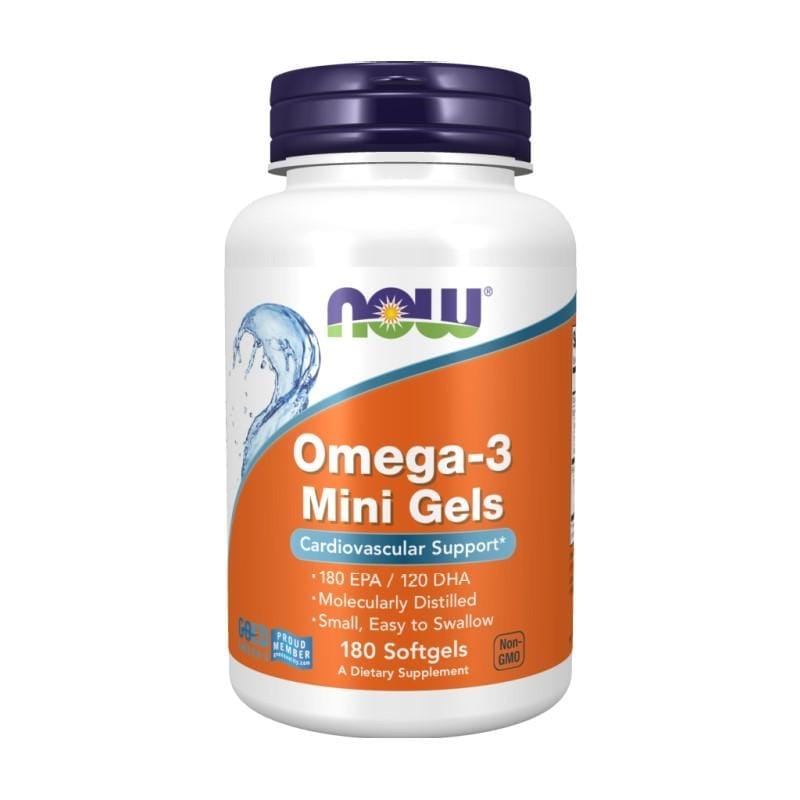 Omega 3 NOW, 500 mg (180 capsule moi mici)