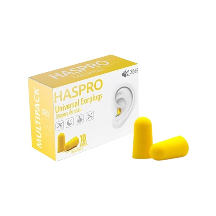 Dopuri de urechi din spumă Multi10 - culoare galbenă Haspro (20 bucăți)