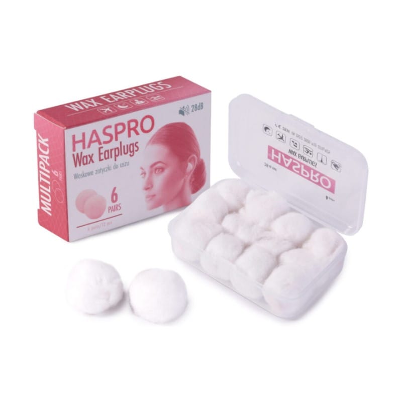 Dopuri de urechi din ceară Haspro (12 bucăți)
