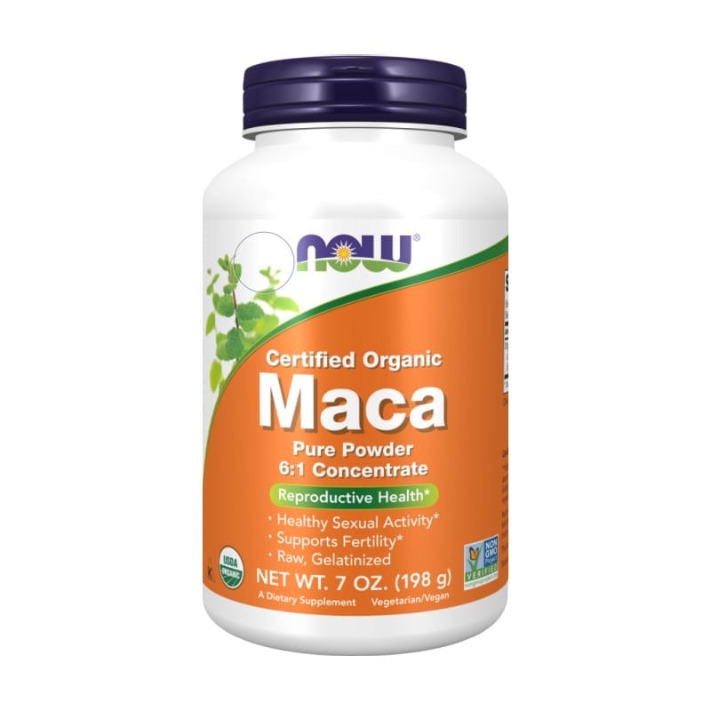 Maca ecologică sub formă de pulbere NOW (198 g)